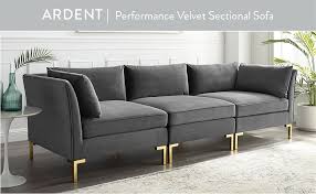 Alibaba.com offers 4,398 velvet sectional sofas products. Amazon Com Modway Ardent Performance Velvet Sofa Gray Furniture Decor