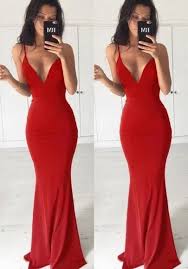 Red Condole Belt Plunging Neckline Sleeveless Fashion Maxi Dress Ball Dresses Formal Dresses Tight Prom Dresses