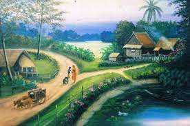 Pengiriman cepat pembayaran 100% aman. 9 Lukisan Dengan Pemandangan Sawah Era 90 An Ini Bikin Kangen Masa Kecil Dulu Yukepo Com