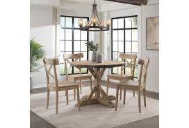 A standard dining table is between 28 and 30 inches high. Elements International Callista Rustic Round Standard Height Dining Table Lindy S Furniture Company Kitchen Tables