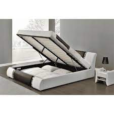 One of easy way to do that is using queen platform bed frame with storage. Kingway Furniture Zender Lift Up Storage Platform Queen Bed In Black And White Walmart Com Walmart Com