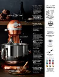 The kitchenaid artisan stand mixer comes in a huge variety of colors, including a wide palette of shades to complement your appliances and cabinetry. Williams Sonoma Fall 4 Catalog Kitchenaid R Metallic Series 5 Qt Stand Mixer Satin Copper