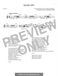 Mask Off Future By N Wilburn L Wayne T Butler On Musicaneo Sheet Music Notes Music Notes Sheet Music