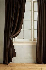 Pair Of Dark Chocolate Brown Velvet Curtains Bedroom Velvet Etsy Dining Room Curtains Curtains Living Room Panel Curtains