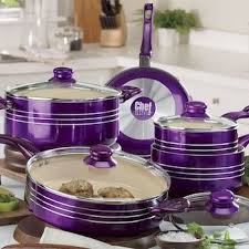 Chef Tested 9 Piece Metallic Cookware Set By Montgomery Ward Purple Kitchen Purple Kitchen Accessories Purple Kitchen Decor