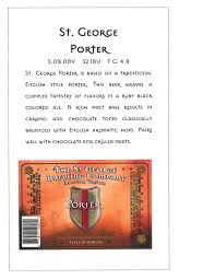 St George Porter George Brewing Company Traditional English