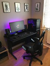 Updated Setup Compact Gaming Workspace Computer Gaming Room Gaming Room Setup Game Room Design