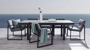 Invini 7 Piece Dining Set Lavita Furniture Aluminium Outdoor Furniture Outdoor Dining Furniture Outdoor Furniture Design