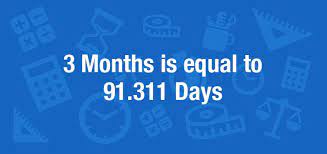This works out to about 9 months and approximately 7 days, depending on the particular months being counted. What Is 3 Months In Days Convert 3 Mo To D