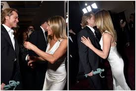 We will be telling our grandkids about this. Jennifer Aniston And Brad Pitt Reunite Backstage At Sag Awards Sending Fans Into Frenzy Manchester Evening News