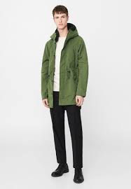 Mango Shoes Mango Marto Parka Green Men Clearance Prices