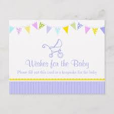 Wishes For The Baby Baby Shower Postcard Baby Shower Advice Cards Baby Shower Advice Personalized Baby Shower Invitations