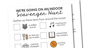 I have created this flashcard to give the students a reference sheet for room names and the household objects shown within the house outl. Indoor Scavenger Hunt Ideas From Thirty Handmade Days