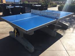 It is a game that uses a small white ball and a ping pong racquet. Concrete Ping Pong Tables