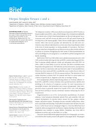 Both the herpes simplex type 1 and the herpes simplex type 2 viruses infect the body's mucous membranes (usually the mouth or genitals, but the primary difference between hsv1 & hsv2 is where the virus typically establishes latency in the body. Pdf Herpes Simplex Viruses 1 And 2