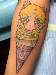 This Tattoo Of Sailor Moon As An Ice Cream Cone Sailor Moon Tattoo Moon Tattoo Sailor Moon