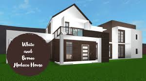 The nuance of modern will totally look from this white house. Bloxburg White And Brown Modern House Tour Youtube