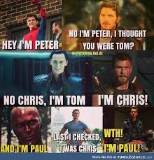 Every Tom Chris And Peter Is Named Paul Funsubstance Marvel Jokes Marvel Memes Avengers Funny