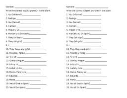 We did not find results for: Spanish Subject Pronoun Worksheet By Puerta Del Sol Tpt