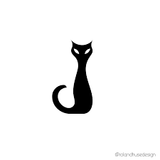 Black Cat Black Cat Siamese Cats Funny Cat Logo