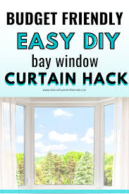 Easy Diy Budget Friendly Bay Window Curtain Hanging Hack The Confused Millennial Diy Bay Window Curtains Diy On A Budget Bay Window