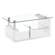 Two tier glass coffee tables are some of the furniture that you can truly admire not just for their beauty, but also for their contribution and impact in a home or office's interior design. Elegant Two Tier Glass Coffee Table With High Glossy Base
