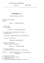 The income tax act contains of total 23 chapters and 298 sections according to income tax act 1961. Income Tax Act Laws Online Government Of Antigua And Barbuda
