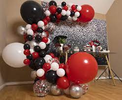 Buy Red And Black Balloon Garland Kit Arch Small And Large Red White Black Balloons Party Decorations For Graduation Or Boy Birthday Bbq Baby Shower Casino Poker Vegas Ladybug
