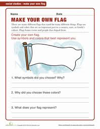 First Grade Community Cultures Geography Worksheets Make Your Own Flag Worksheet Make Your Own Flag Social Studies Worksheets Homeschool Social Studies