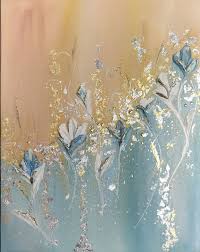 Abstract Flower Oil Painting Wall Art Modern Art Original Painting Gold Leaf If You Need A Differe Gold Wall Art Canvas Abstract Art Painting Large Canvas Art