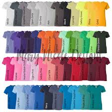 every color digital file shirt color chart gildan 500l