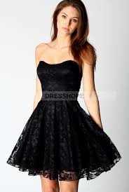 Reasonable Lace Strapless Bandeau Party Dresses Short Lace Dress Pretty Dresses Fashion