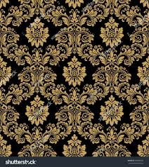 Black And Gold Pattern Wallpaper Floral Pattern Wallpaper Baroque Damask Seamless Vector Background Gold And Black Ornament Stylish Papier Peint Motif Papier Peint Texture Art De Modeles