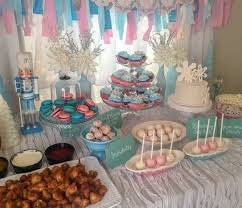 1st Birthday Cake Table Decoration Ideas Winter Onederland 1st Birthday Party Decoration Ideas Food Table Backdrop And Decorat Hot Chocolate Party Favors Hot Chocolate Party Winter Onderland Birthday