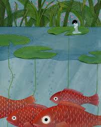 Thumbelina Fairytale Illustration Fish Art Illustration