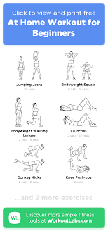 At Home Workout For Beginners Click To View And Print This Illustrated Exercise Plan Created With Workoutlabsfit Workout Ubung Planer Teenager