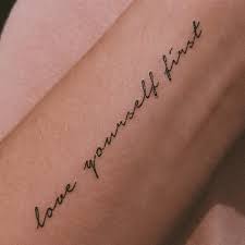 Love Yourself First Temporary Tattoo Set Of 3 Small Tattoos In 2020 Rib Tattoos For Women Cute Tattoos For Women Spine Tattoos For Women