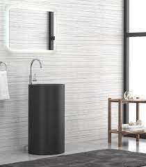 The accent piece you're looking for Lavabo A Colonna Nero Opaco Centro Stanza Freestanding Solid Surface