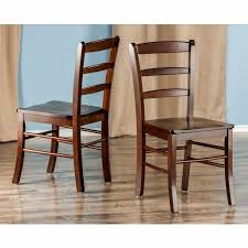 set of 2 dining chair ladder back
