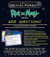 However, many trivia board games are notorious for difficult, outdated questions that make them hard to play —…. Usaopoly Trivial Pursuit Rick Morty Quick Play Version Trivia Questions Based On The Adult Swim Show Rick Morty Officially Licensed Rick Morty Game Pricepulse