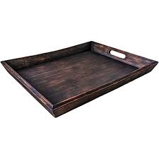 Large spacious interior is perfect for storing removable double sided lid with tray can be used as a coffee table or storage ottoman. Ezdc Extra Large Ottoman Tray Coffee Table Tray Wooden Tray Dark Brown 20 X 15 5 Modern Esthetic Decorative Serving Tray With Handles For Drinks And Food Walmart Com Walmart Com