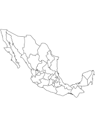 Country located in the south of northern america with coastlines to the gulf of mexico, the caribbean sea and the pacific ocean coloring page. Map Of Mexico Coloring Page 1001coloring Com
