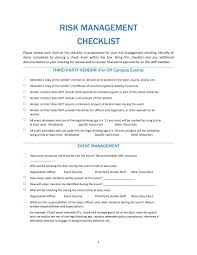 It is a crucial process in vendor management which helps to scrutinize product cost, service delivery, and software demonstrations. 10 Risk Management Checklist Examples Pdf Examples