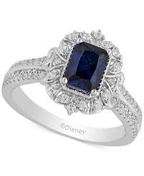 Enchanted disney fine jewelry 14k white and rose gold with 1.00 cttw aurora engagement ring. Enchanted Disney Fine Jewelry Enchanted Disney Sapphire 1 Ct T W Diamond 3 8 Ct T W Cinderella Ring In 14k White Gold Reviews Rings Jewelry Watches Macy S