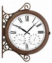 Maybe you would like to learn more about one of these? Oversized Waterproof Outdoor Garden Double Sided Large Station Bracket Metal Wall Clock With Thermometer Humidity Buy Outdoor Wall Clock Waterproof Garden Clock Double Sided Clock Product On Alibaba Com