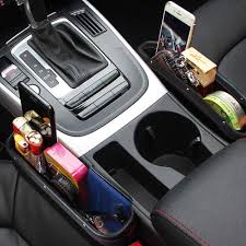 Henzxi Car Seat Pockets Car Console Side Organizer Pack Of 2 For Cellphone Wallet Coin Key Ad Pockets Leather Car Seats Car Seat Organizer Car Storage Bag