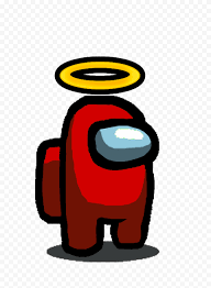 hd red among us character with halo hat png citypng cartoon drawing for kids character bear wallpaper