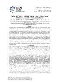 Clean & pure water is what we need. Pdf Solar Hot Water Production By Using Latent Heat Storage Under Tropical Conditions