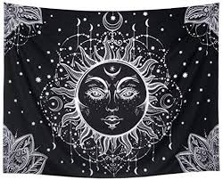 Black And White Wall Tapestry Amazon Amazon Com Racunbula Sun And Moon Tapestry Wall Hanging Psychedelic Wall Tapestry Black White Celestial Tapestr Sun And Moon Tapestry Moon Tapestry Tapestry
