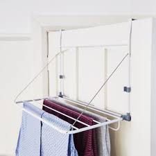 Try to hang your clothes in an open area, such as near a window or door, because they'll dry quicker with plenty of air circulation. Overdoor Slimline Drying Rack Lakeland